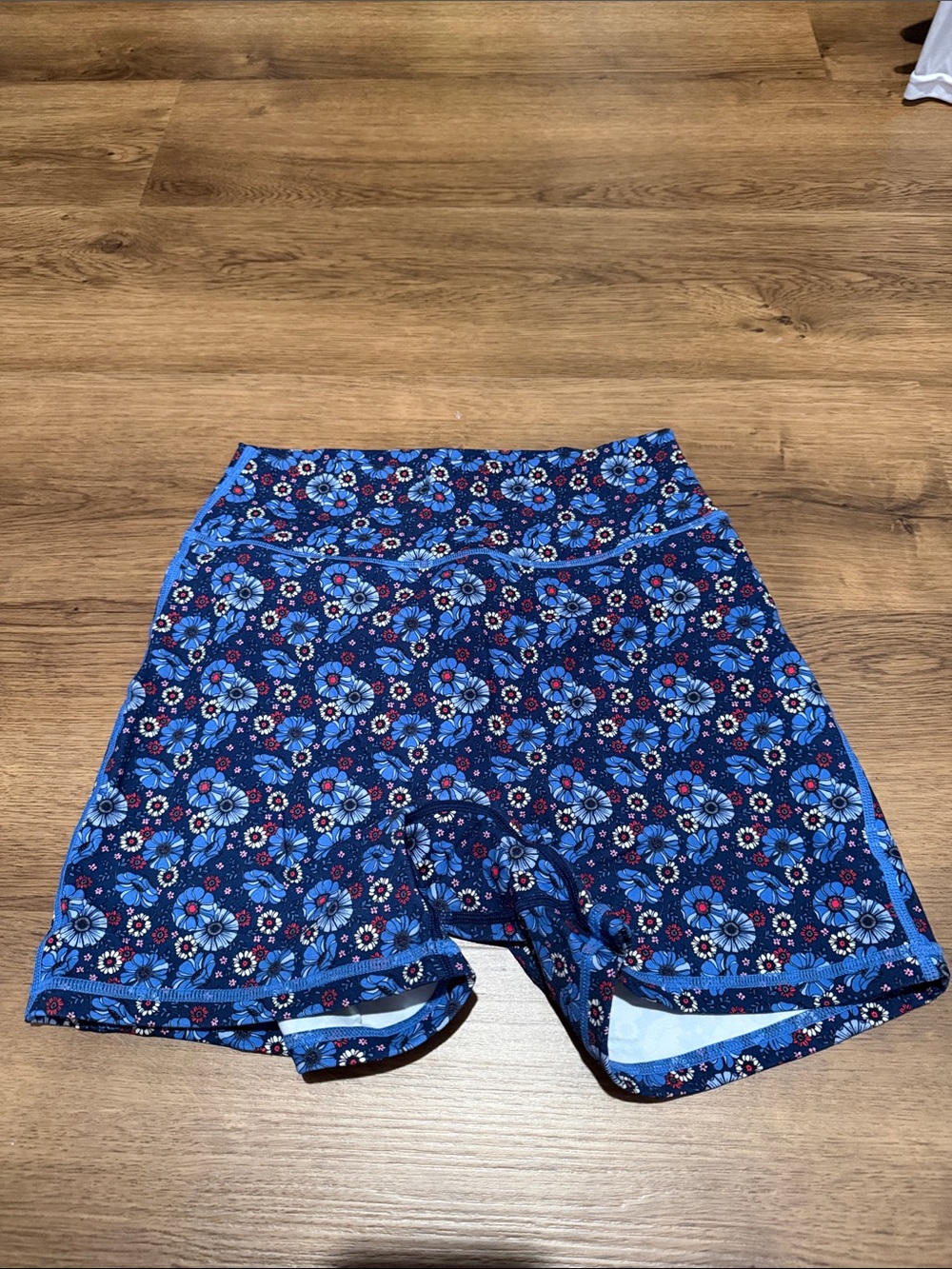 BuffBunny Blue Floral Bike Shorts